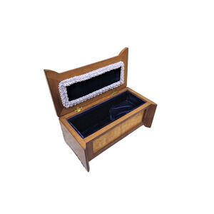 Vintage Jewelry Box Casket - English Mahogany Wood
